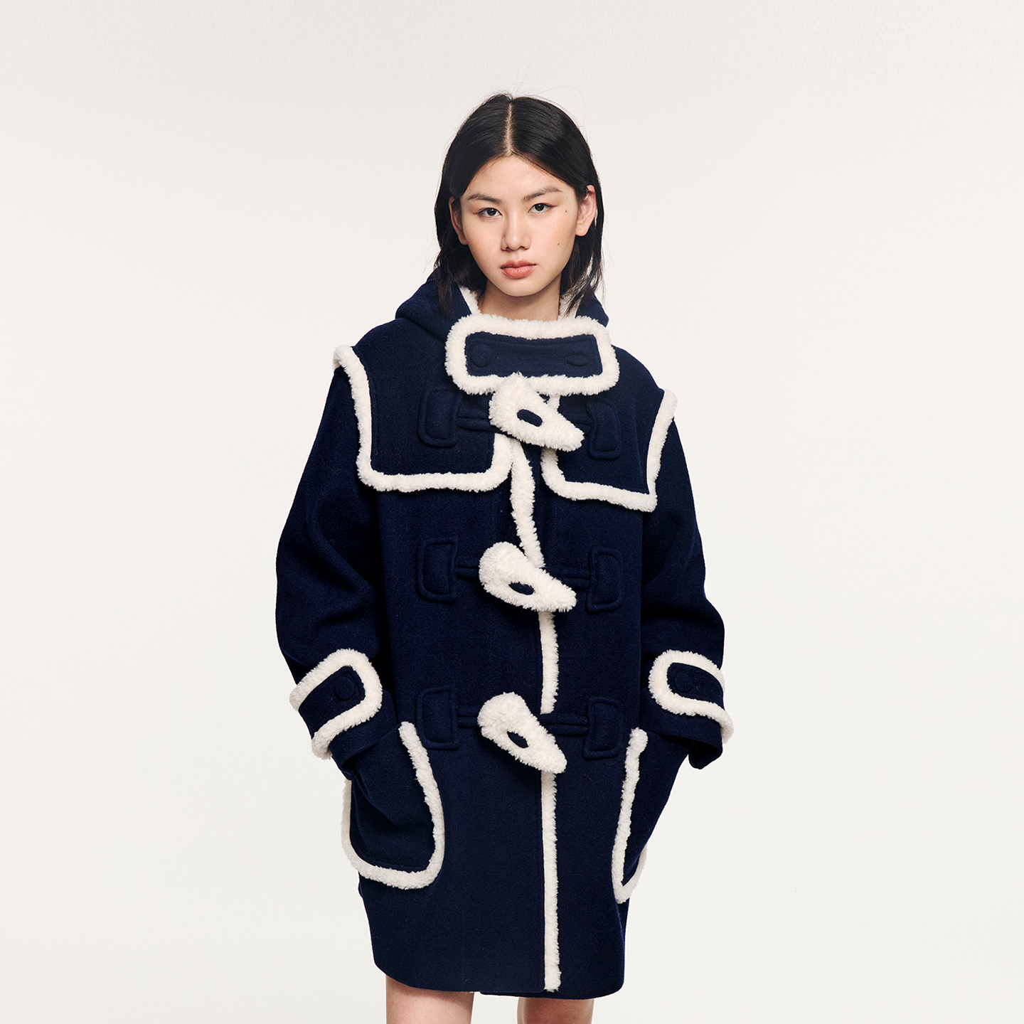 UOOYAA/乌丫毛毛渔夫大衣