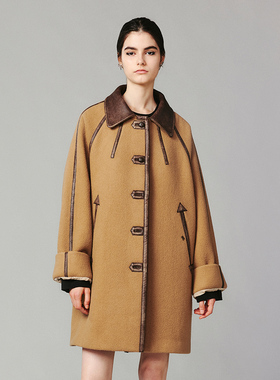 UOOYAA/乌丫颗粒感M35夹克毛呢大衣外套