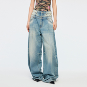 UOOYAA 「奇幻都市」可拆卸双腰头弯刀牛仔裤 乌丫2026春季 新款