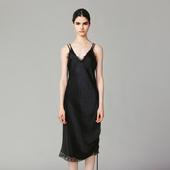 UOOYAA 乌丫钻链蕾丝拼接抽绳吊带连衣裙