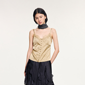 新款 UOOYAA 乌丫2025冬季 蕾丝拼接提花吊带