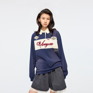 「奇幻都市」贴布徽章娃娃领POLO衫 新款 乌丫2026春季 UOOYAA