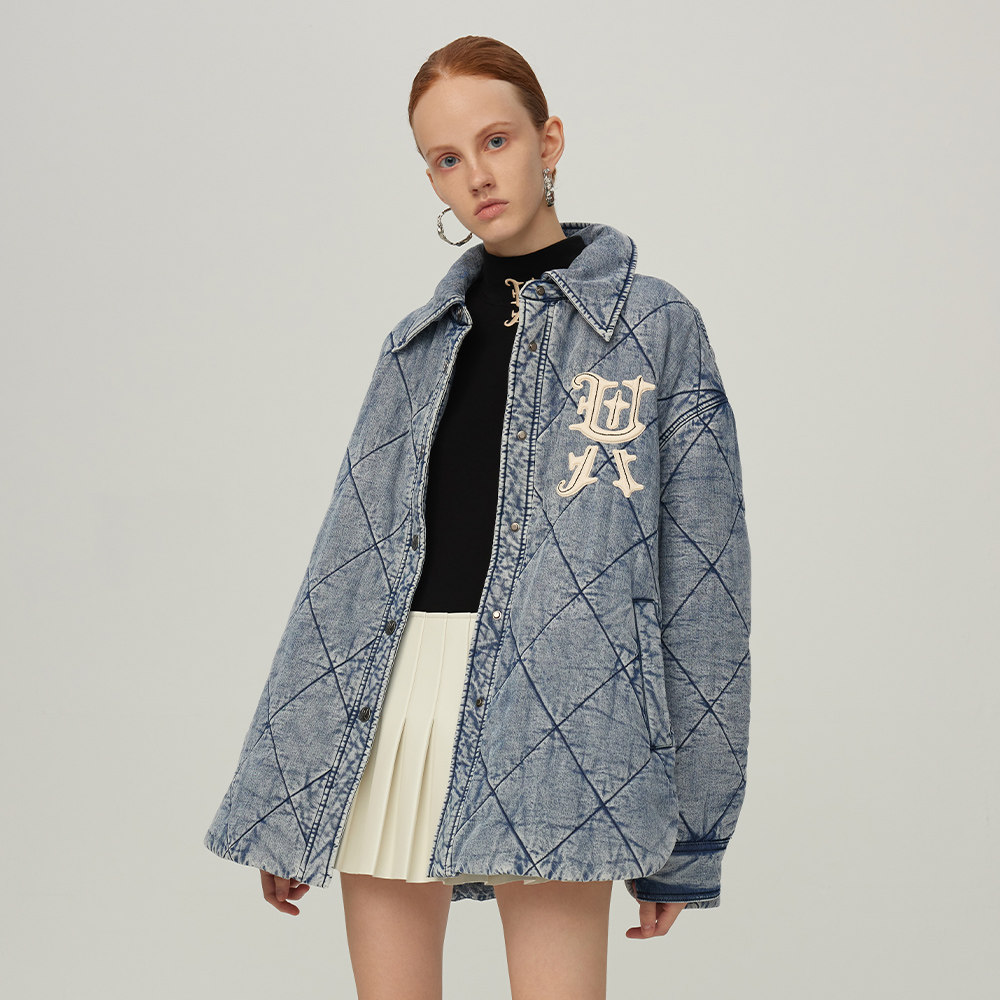 UOOYAA/乌丫经典UY牛仔绗缝老棉袄牛仔衬衫棉服,女装/女士精品,短外套,淘宝优惠券,粉丝福利购,淘宝优惠卷