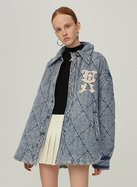 UOOYAA/乌丫经典UY牛仔绗缝老棉袄牛仔衬衫棉服