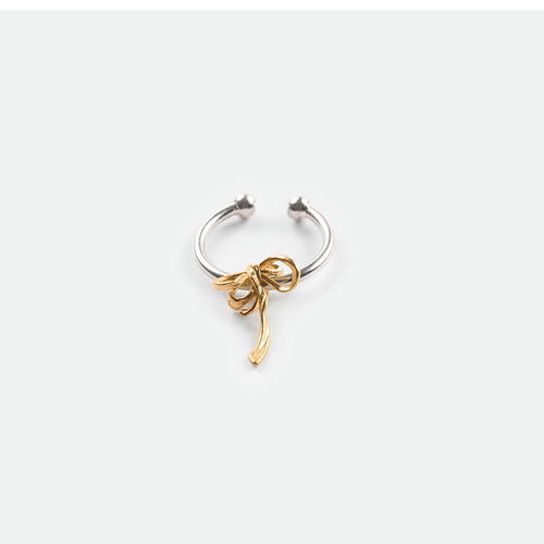 UOOYAA纯金属mini蝴蝶结开口戒