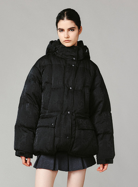 UOOYAA/乌丫欧式缎面提花面包羽绒服