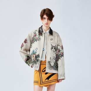 UOOYAA 花园猫咪织毯底特律夹克外套 乌丫经典