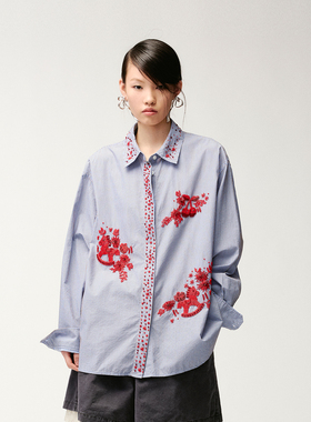 UOOYAA/乌丫钉珠刺绣毛衫/衬衫