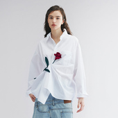 UOOYAA 「随便花」手工玫瑰花衬衫 乌丫2025秋季 新款