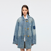 「奇幻都市」飞机扣牛仔夹克外套短外套 新款 UOOYAA 乌丫2026春季