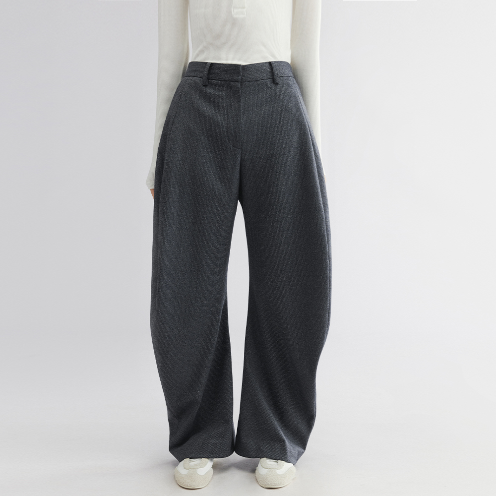 UOOYAA/乌丫精纺毛料弯刀裤