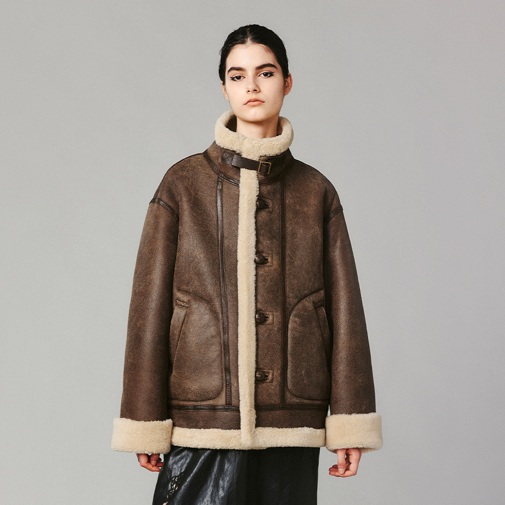 UOOYAA/乌丫复古皮草空军夹克
