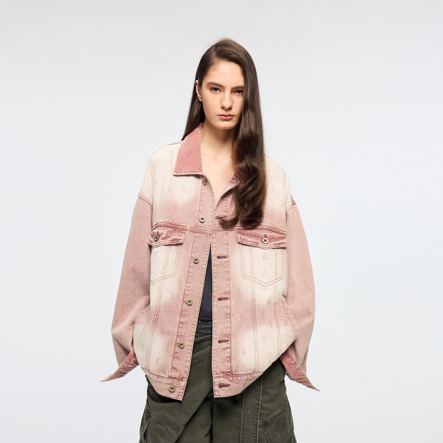 UOOYAA/乌丫2026春季新款「奇幻都市」粉色水洗牛仔夹克外套,女装/女士精品,短外套,淘宝优惠券,粉丝福利购,淘宝优惠卷