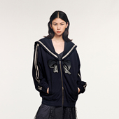 UOOYAA 乌丫2025经典 海军领蝴蝶结外套