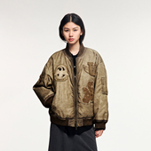 新款 UOOYAA 乌丫2025冬季 「奇幻都市」奇幻徽章空军夹克水洗棉服