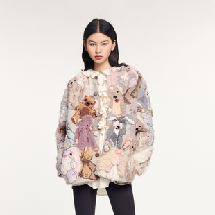 「奇幻精灵」手钩手绣精灵毛开衫 新款 乌丫2025冬季 UOOYAA