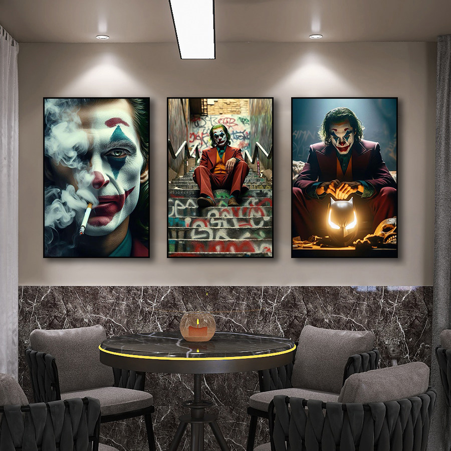 小丑客厅装饰画咖啡店私人家庭影院海报挂画电竞房间卧室床头壁画