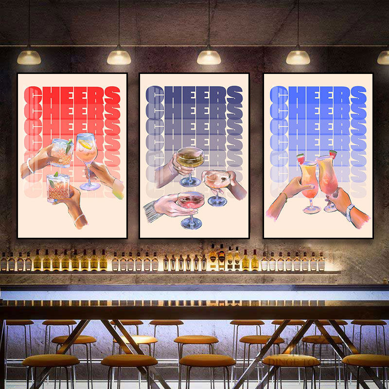 调酒水吧背景墙装饰画威士忌鸡尾酒壁画酒吧酒馆音乐餐吧酒柜挂画