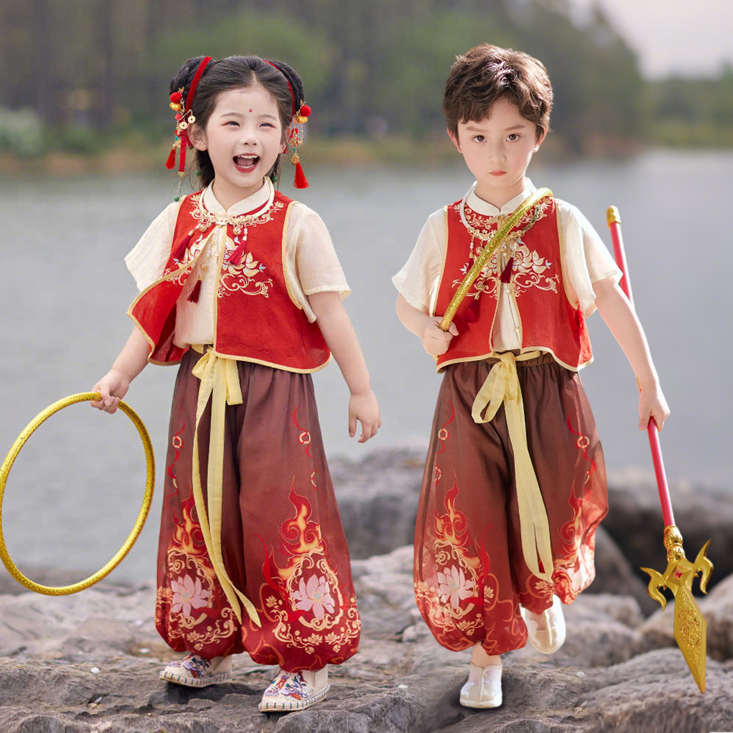 哪吒儿童服装幼儿园毕业演出服