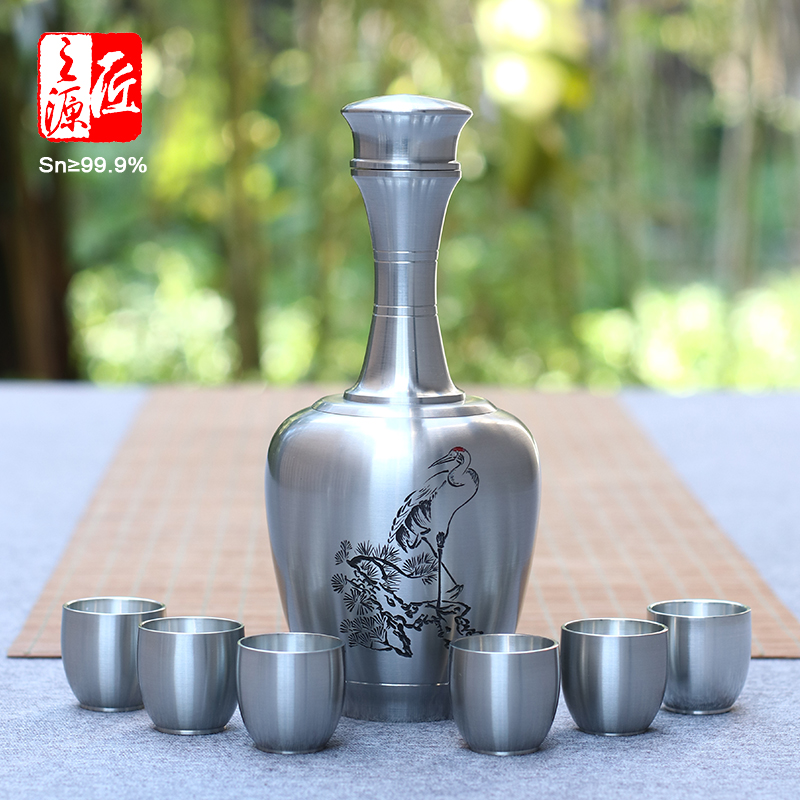 999手刻纯锡家用酒具套件一斤装