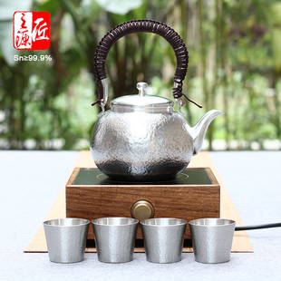 云南个旧锡壶999纯锡烧水壶煮茶壶/煮水茶壶泡茶壶家用煮酒壶黄酒