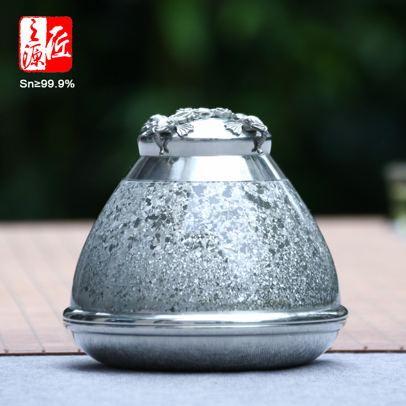 个旧手工999纯锡锡器普洱沱茶堡