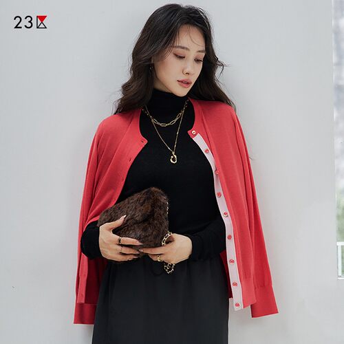 山羊绒羊毛混纺毛衣开衫商场同款