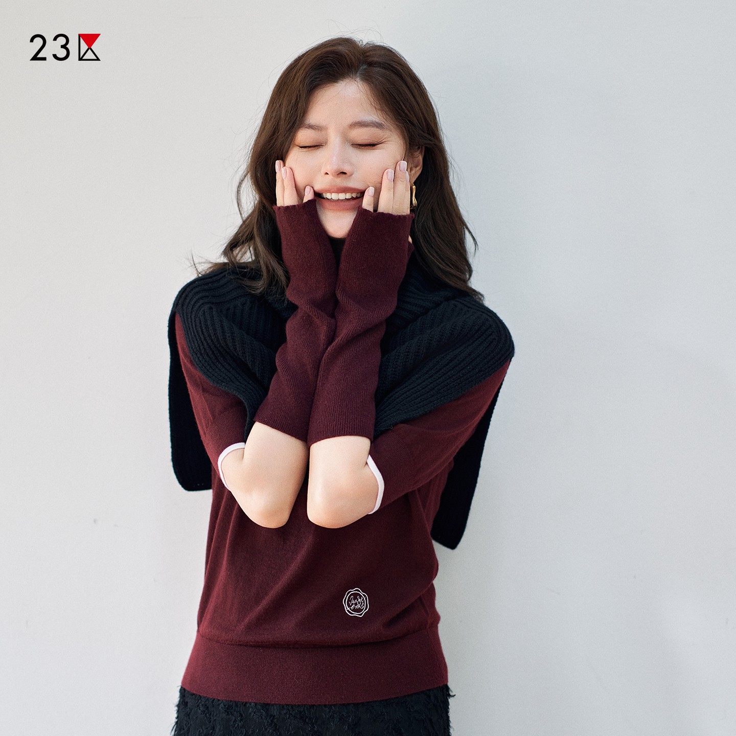 山羊绒针织半指手套袖套商场同款