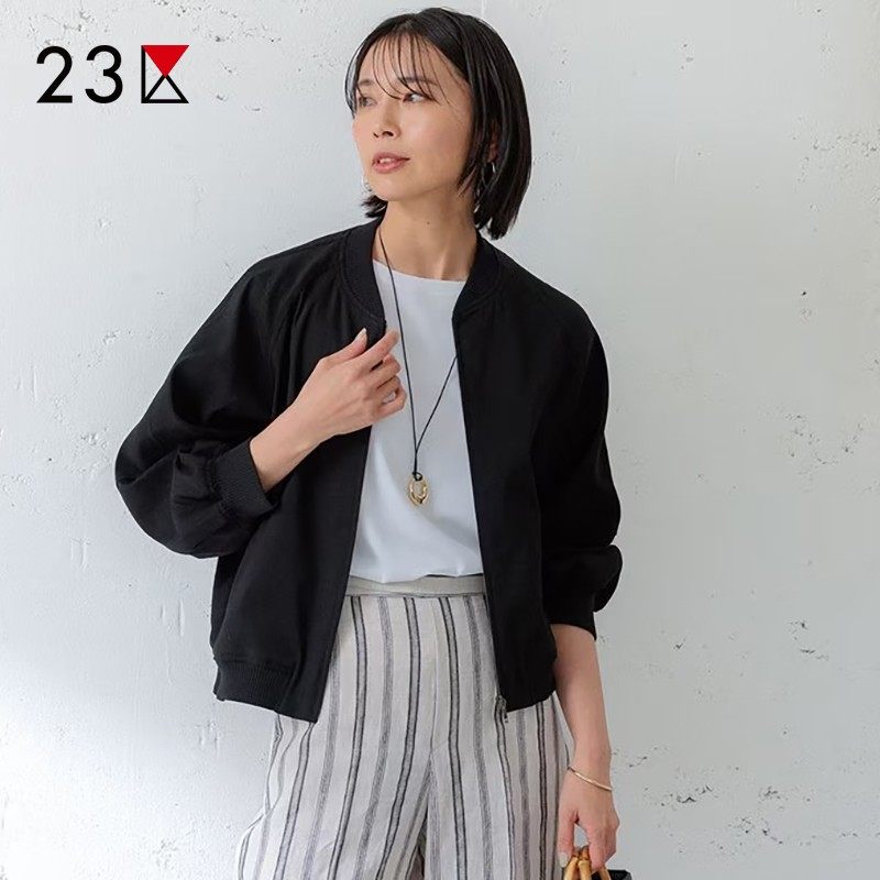 亚麻混纺小立领夹克外套商场同款