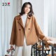 23区日系秋季 通勤宽松羊毛羊绒混纺双排扣短大衣毛呢外套商场同款