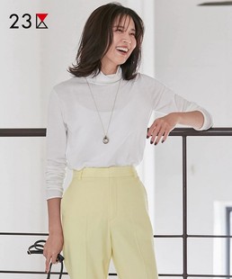 商场同款 内搭打底线衫 通勤直筒棉混纺高领套头针织衫 23区日系秋季