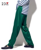 商场同款 23区日系春季 直筒休闲阔腿裤 松紧腰丝绒长裤 通勤宽松款