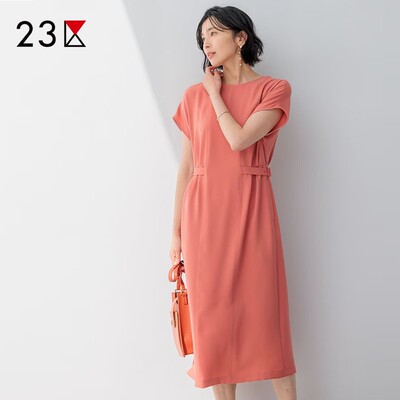 圆领套头收腰无袖连衣裙商场同款