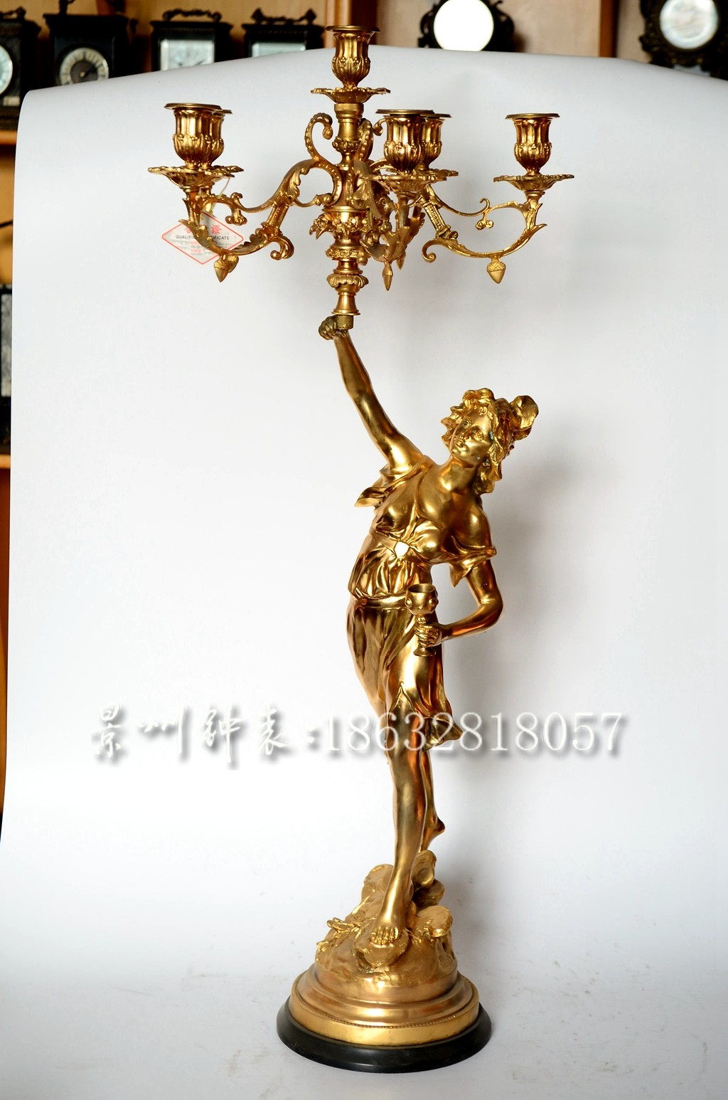 蜡烛台 仿古复古烛台 老式纯铜 仿古董 样板间 电影道具 壁炉玄关