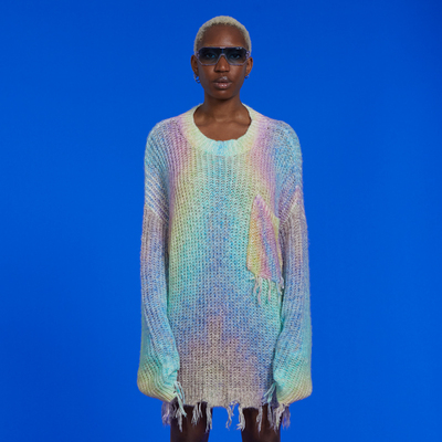 AAS光谱无性别彩虹印花毛衣
