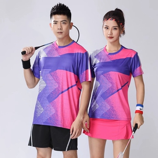 夏季新款羽毛球服运动套装排球上衣男速干乒乓球衣服女网球裙裤子