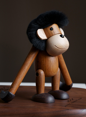 突然的猩猩创意木质动物家里装饰品摆件玄关猴子挂件木制工艺品