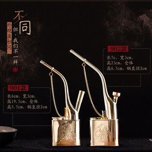 纯铜加厚水烟斗两用水烟壶筒老式水过滤烟斗旱烟袋把玩收藏水烟壶