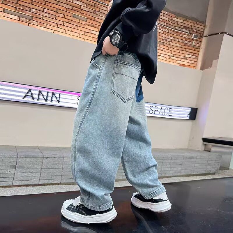 男童牛仔裤2025新款中大儿童春季直筒痞帅男孩春秋款休闲弯刀裤子,童装/婴儿装/亲子装,儿童牛仔裤,淘宝优惠券,粉丝福利购,淘宝优惠卷
