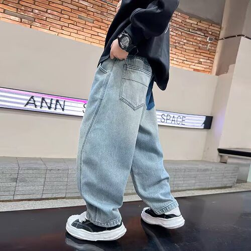 男童牛仔裤2026新款休闲弯刀裤