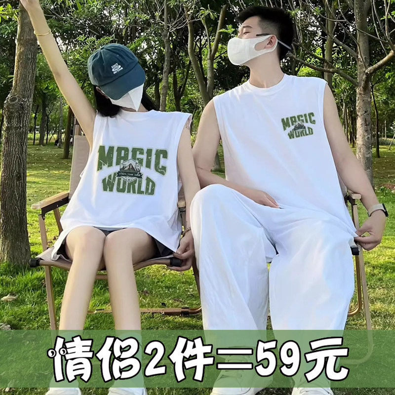 roora情侣装夏装一男一女坎肩无袖t恤夏季背心高级感2026新款潮流