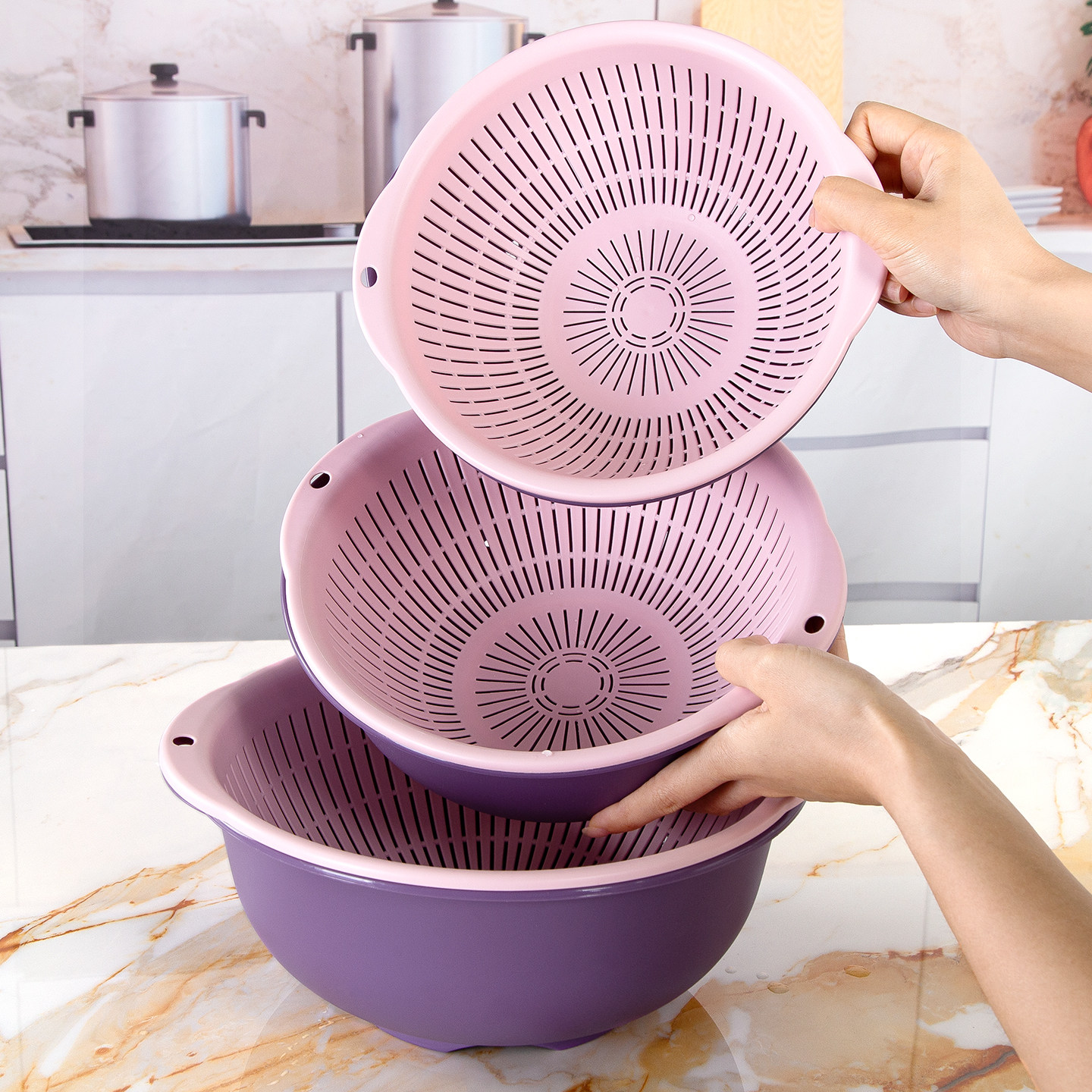 双层洗菜盆沥水篮厨房大号圆形塑料洗菜篮家用水果盆菜篮子蔬菜筐,餐饮具,洗菜盆/沥水篮/漏水筛,淘宝优惠券,粉丝福利购,淘宝优惠卷