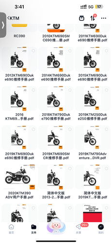 适用KTM duke RC 200 250 390 690 790 990 1290维修手册扭矩电路