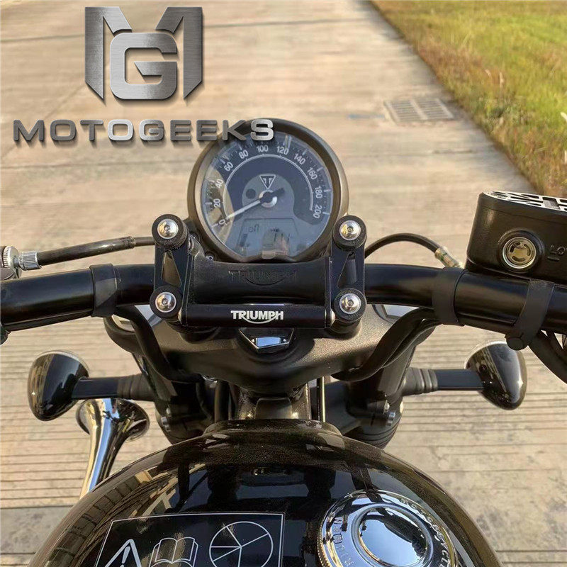 适用 凯旋BOBBER 摩托车车把改装 手机导航减震支架及手机夹套装