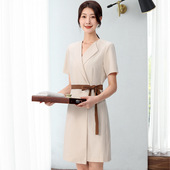 高端美容院养生馆技师工作服女足浴足疗按摩美容师护士连衣裙 新款