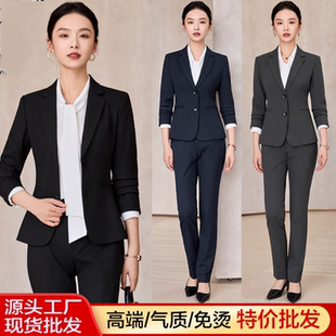 经典款双扣西装套装裤女神款两件套修身气质笔挺西装外套春秋正装