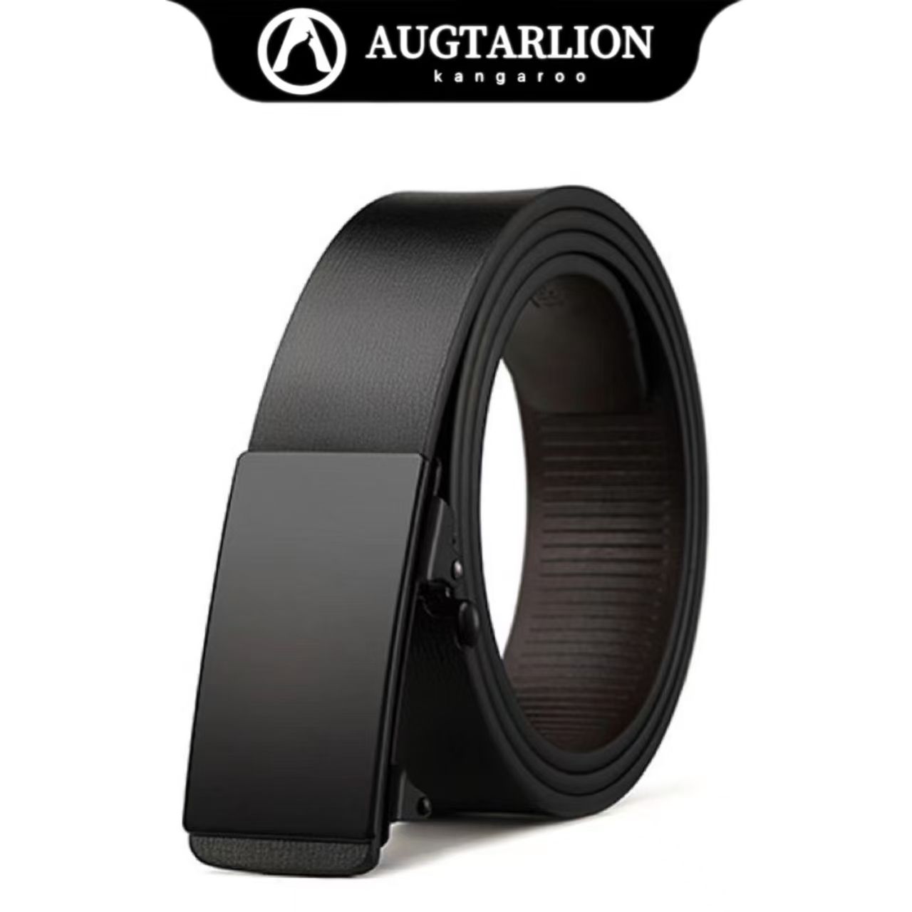 Augtarlion真皮腰带男士二层牛皮自动扣皮带中青年时尚百搭裤腰带