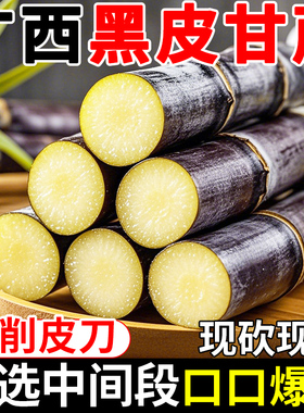 正宗广西黑皮甘蔗薄皮现砍现发新鲜水果榨汁切节整箱应季柑脆甜杆