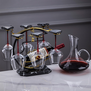 欧式 家用葡萄酒杯酒架醒酒器水晶勃艮第高脚杯 轻奢高档红酒杯套装