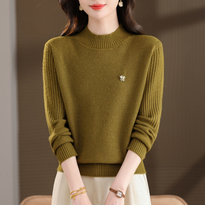 半高领毛衣女秋冬配大衣加厚内搭保暖妈妈针织打底衫2025新款上衣